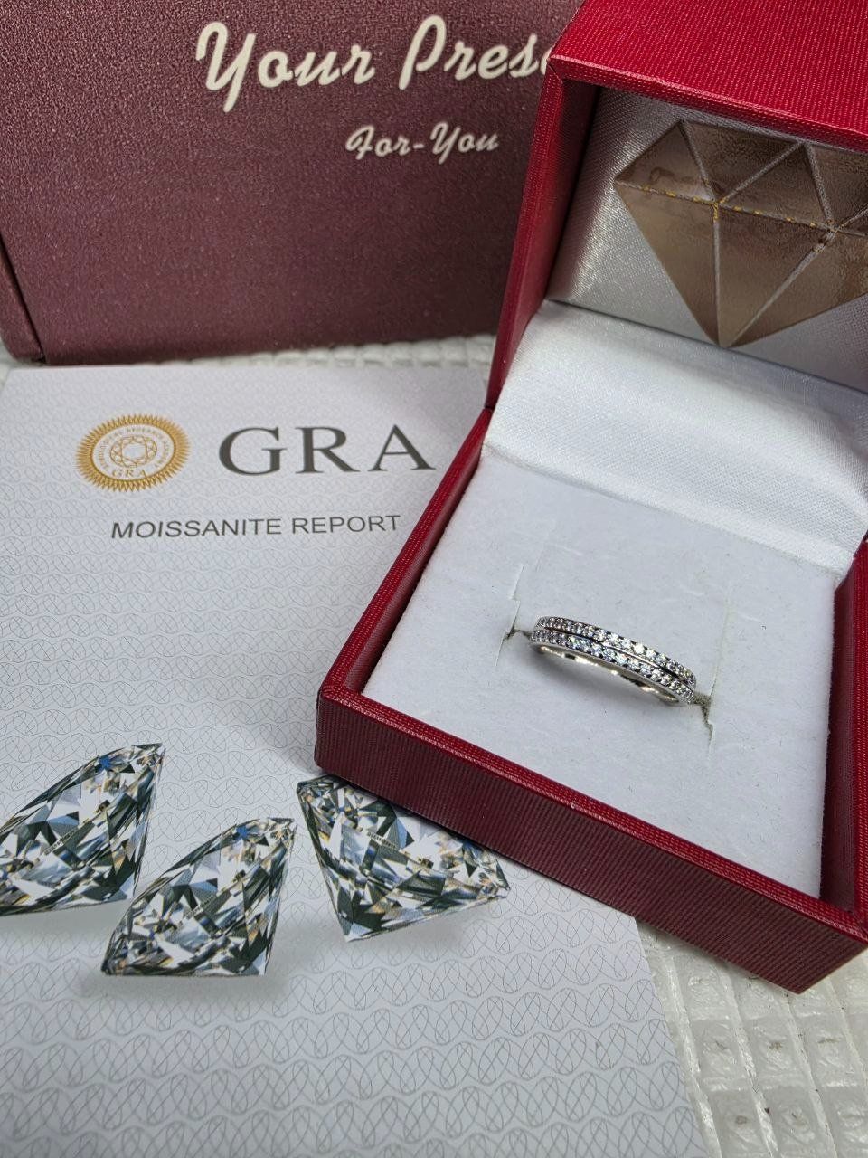 Bagues: Bague argent avec diamants de moissanite certifiés GRA – Neuf avec emballage d'origine à Reconvilier par Tsma67 3