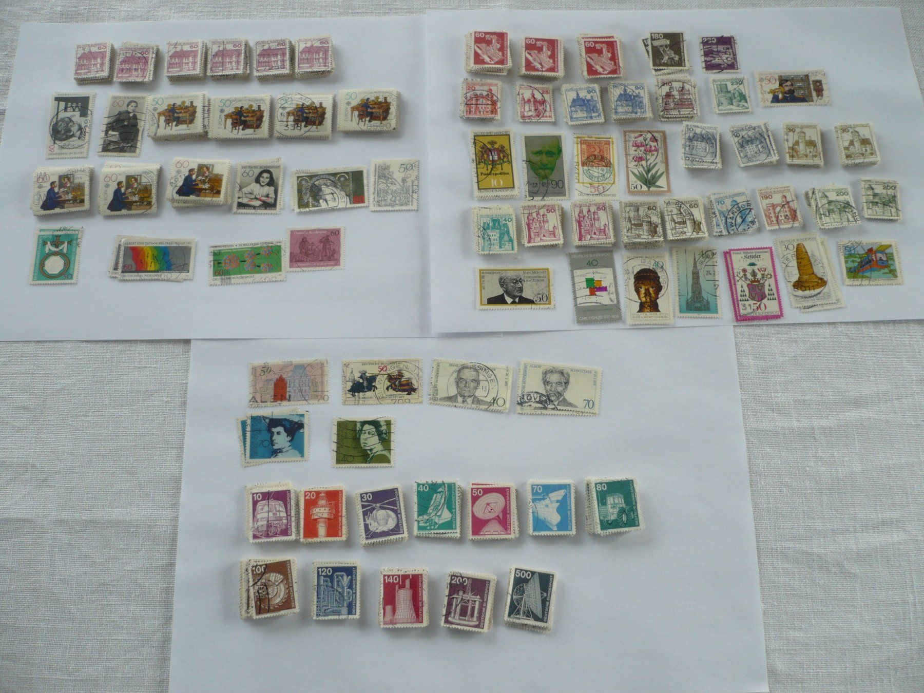 Alle Briefmarken: BRD 1975 - 1979 ca. 800 Doubletten – Gebraucht aus Zürich von saltandpepper008