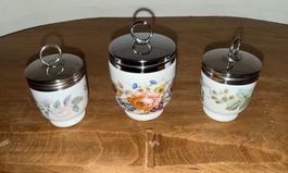 EGG CODDLER Eierbecher Porzellan für 3er Set Worcester Rosen