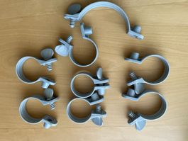 Graue Rohrschellen, Klemmschellen für Pool 8 Stk.
