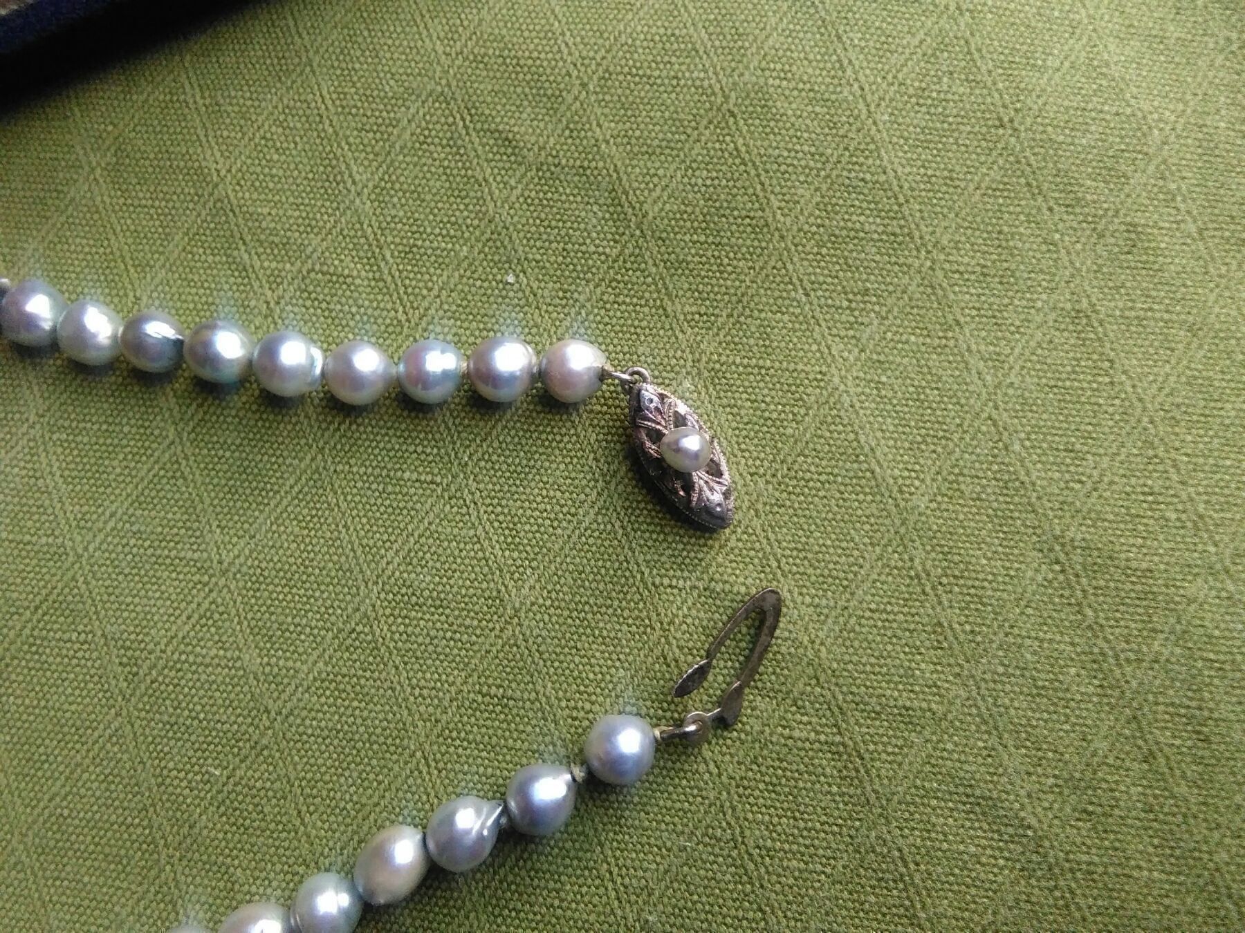 Perle (finte): Perlen-Collier mit Ohrringe, 950 Silber – Usato da Neuenhof venduto da elRey123 4