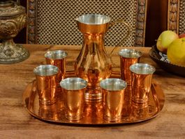 Stöckli Netstal Kupfer Set Krug 6 Becher Tablett