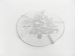 Tortenplatte Glas mit Blumenmuster
