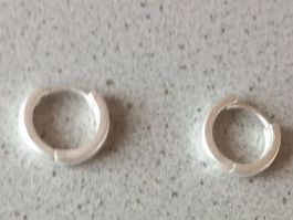 2 Creolen Ohrhänger 925 Sterling Silber  1,3g D:15mm