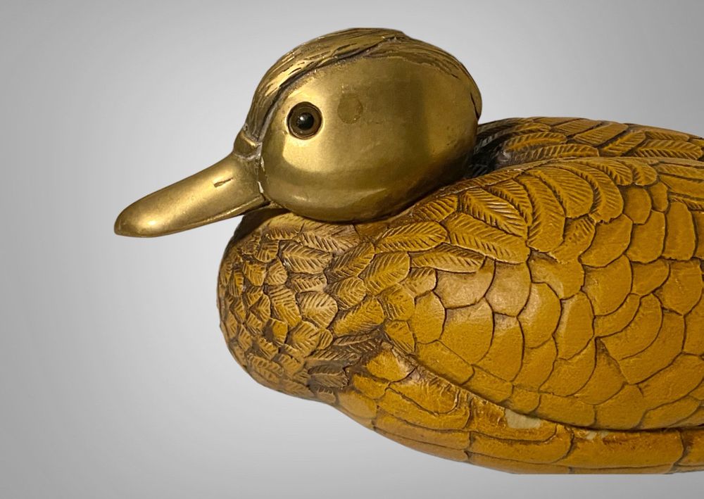Statuette Canard Goth Punk En Résine Noire - Petit Modèle Jaune, Objet De Collection Déco - Pour Bureau, étagère, Décoration
