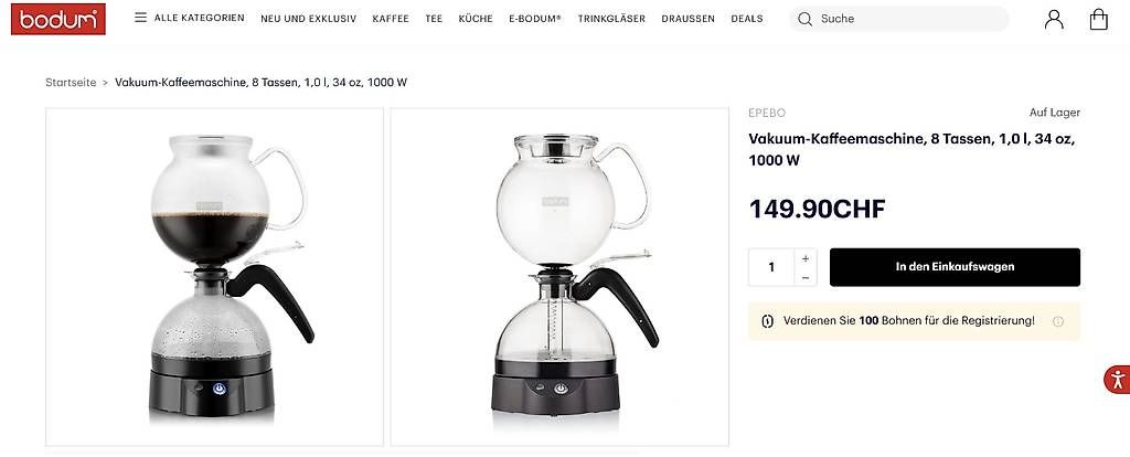 Macchine per caffè & Macchine per espresso: A vendre Bodum Cafetière électrique à dépression – Usato da Tentlingen venduto da Petitefleur2013