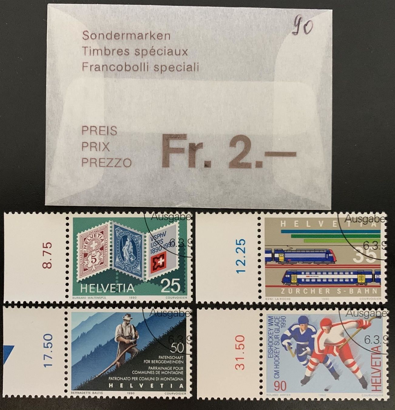 Tutti i francobolli: 1990 Sonderpostmarken - Ersttagsstempel – Usato da Eggersriet venduto da glasshouse3egg