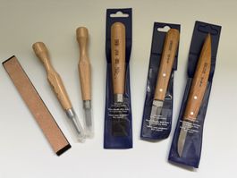 Set Schnitzmesser Pfeil und andere, ink. Abziehleder ( Neu )