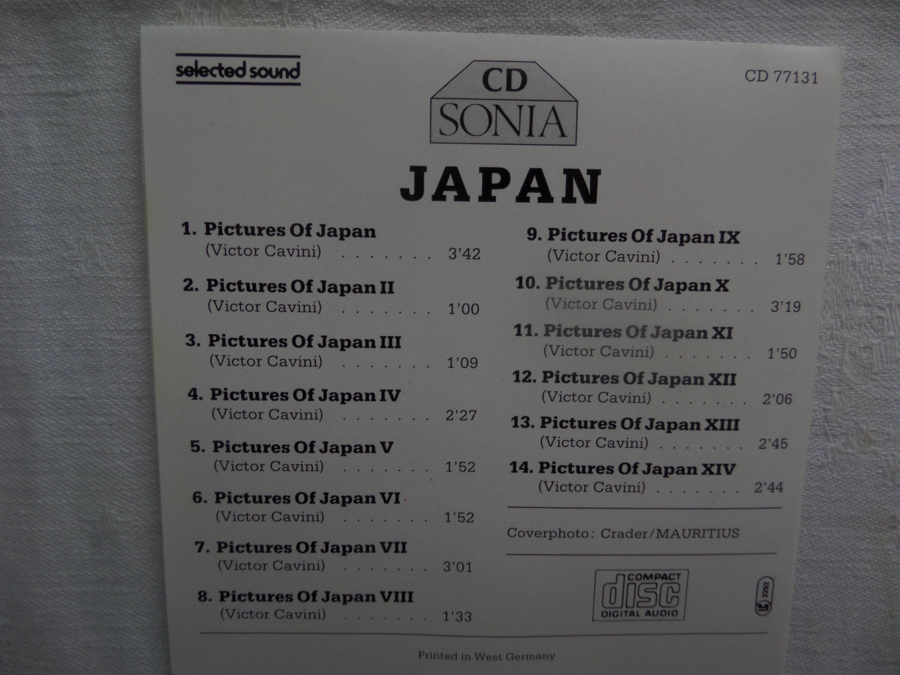 CD: Victor Cavini - Japan – Usato da Genève venduto da CDLPBookS 1
