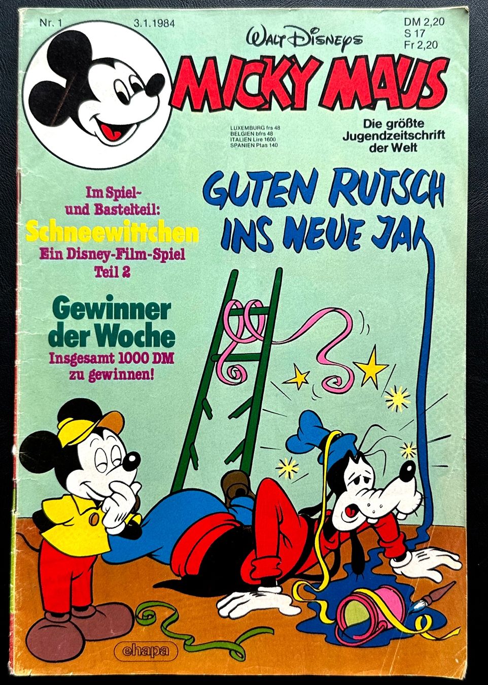 Comics: Mickey Maus Nr. 1  3.1.1984 mit Beilage – Gebraucht aus Seltisberg von quadartswiss