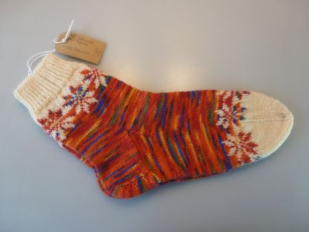 Wollsocken für Winterzeit, handgestrickt, Grösse 40-41.