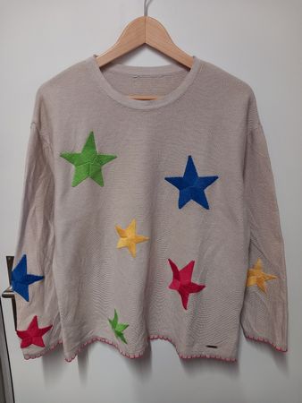 Amy Vermont Pullover mit bunten Sternen Gr.M