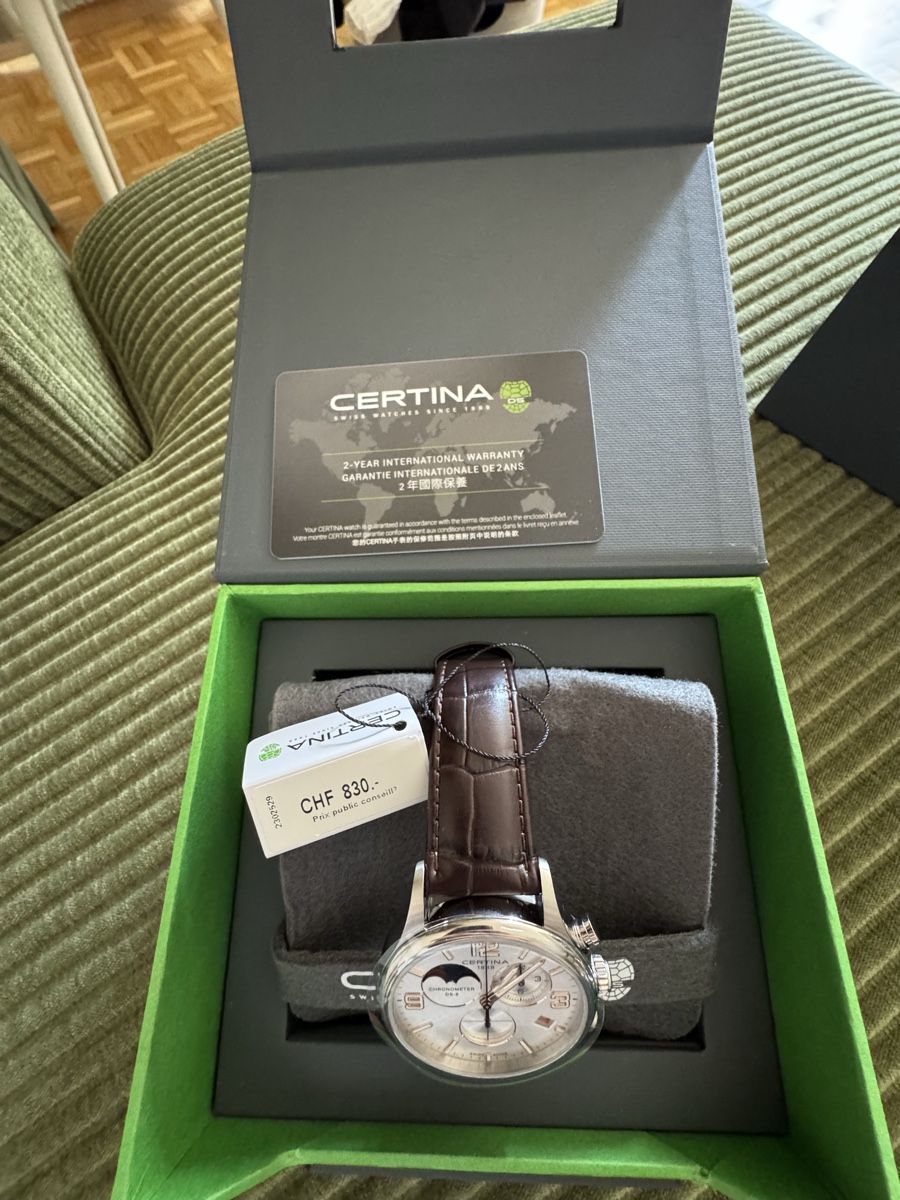Certina Orologi: Certina Chronograph Moon Phase Watch - C033.460.16.037.00 – Nuovo e nell'imballaggio originale da La Plaine venduto da David.steiner_ 2