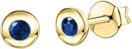 Ohrringe Solitär, Gold 375 saphir