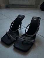 Sandales à talons noires avec strass, taille 37