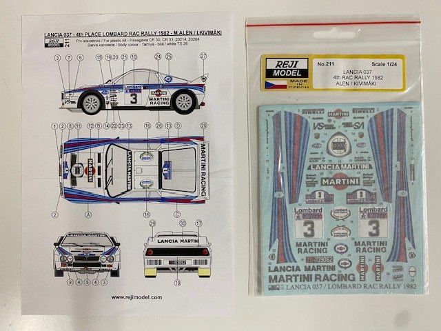 Lancia Modellini d'auto: Lancia 037 Martini Decalbogen 1/24 – Nuovo e nell'imballaggio originale da Urtenen-Schönbühl venduto da Fly67
