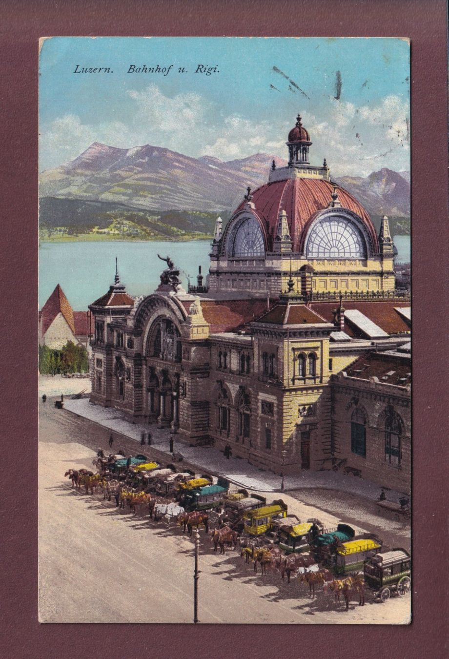 Ansichtskarten: LUZERN - Bahnhof - Kutsche - 1912 – Gebraucht aus Pully von nicecards