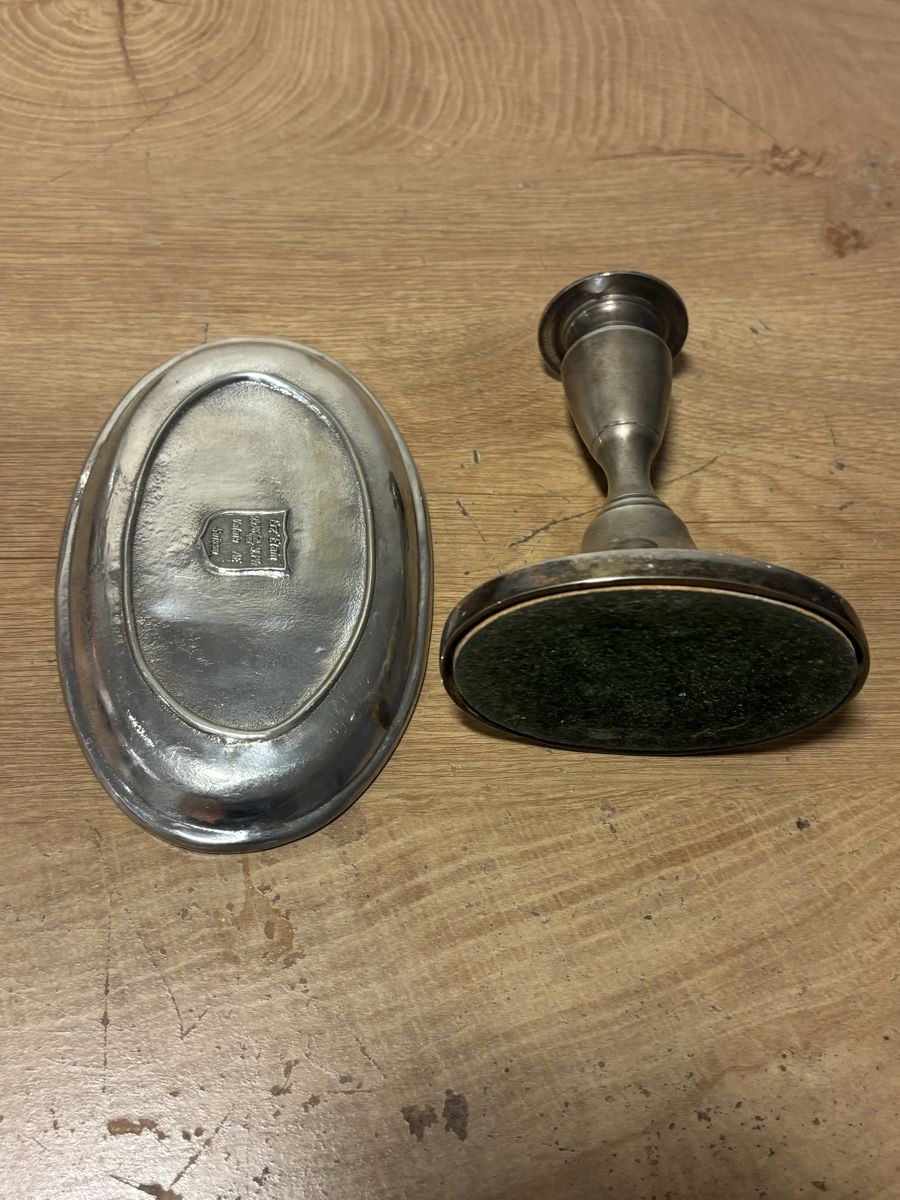 Candele: Antiker Kerzenleuchter mit Metallteller Set – Usato da Orpund venduto da BlackEagel80 5