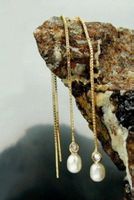 Paar Ohrhänger Durchzieher, 93mm Kettchen, 9Kt GOLD