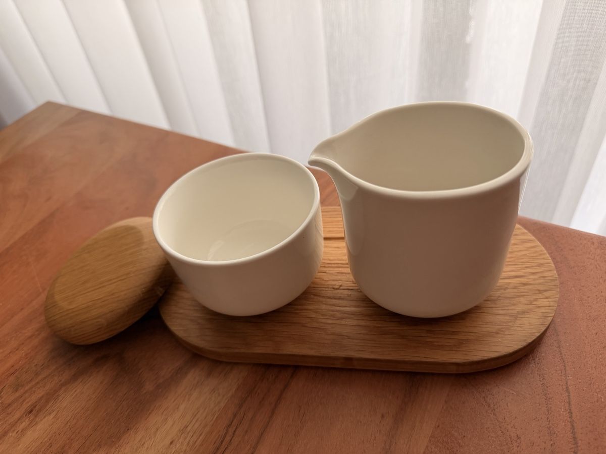 Set di piatti: Tchibo Design Set Holz & Keramik – Tablett, Kännchen & Dose – Nuovo (secondo la descrizione) da Buchs AG venduto da GresaaB 3
