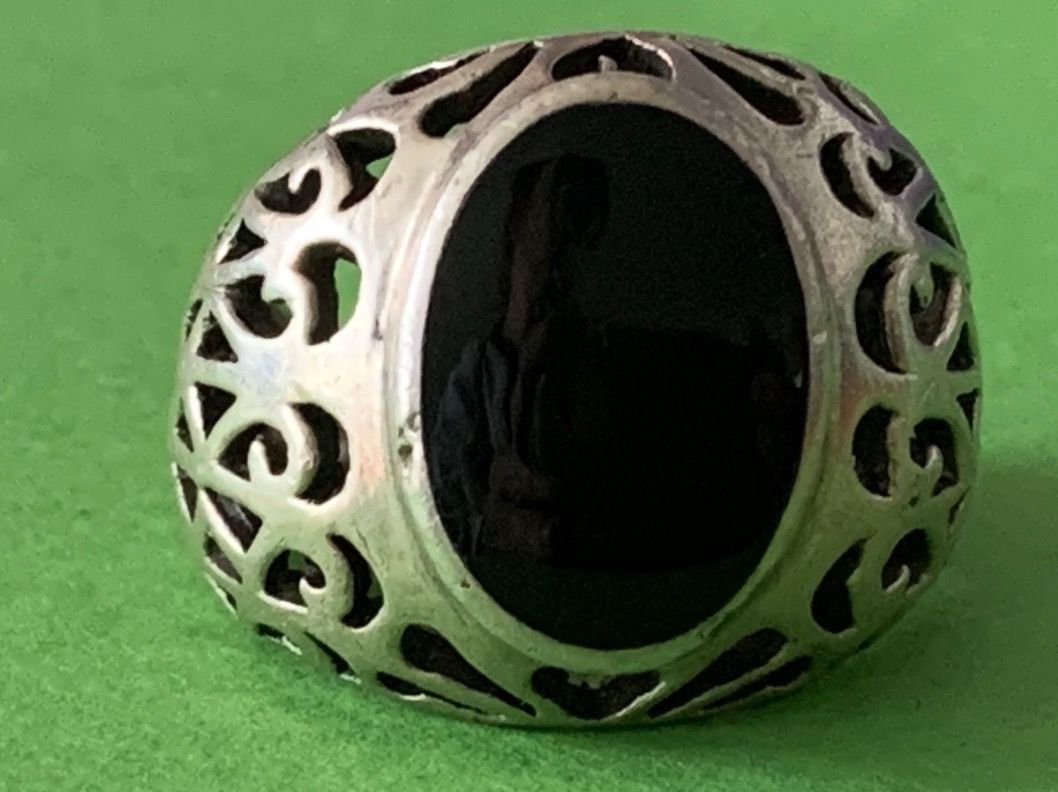 Onyx Ringe: Silberring ONYX halbmond (rg 53) – Gebraucht aus Laufen von belleskulptur 8