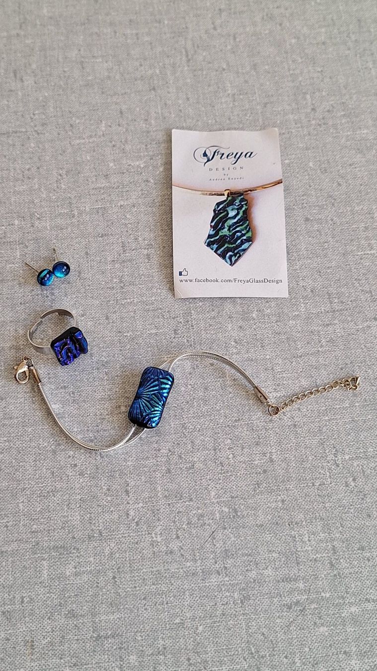 Altri gioielli: Schöner Schmuck, Freya Design, Dichroic Glas, Blau – Nuovo (secondo la descrizione) da Weinfelden venduto da Yenas10 7