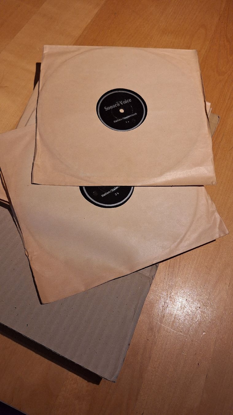 Schallplatten: Sprachkurs Schellackplatten italienisch deutsch – Gebraucht aus Bönigen von saft195619
