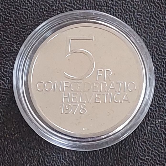 Tutti le monete: 5 Franken 1978 pp Henry Dunant – Nuovo (secondo la descrizione) da Arch venduto da moneyswiss 1