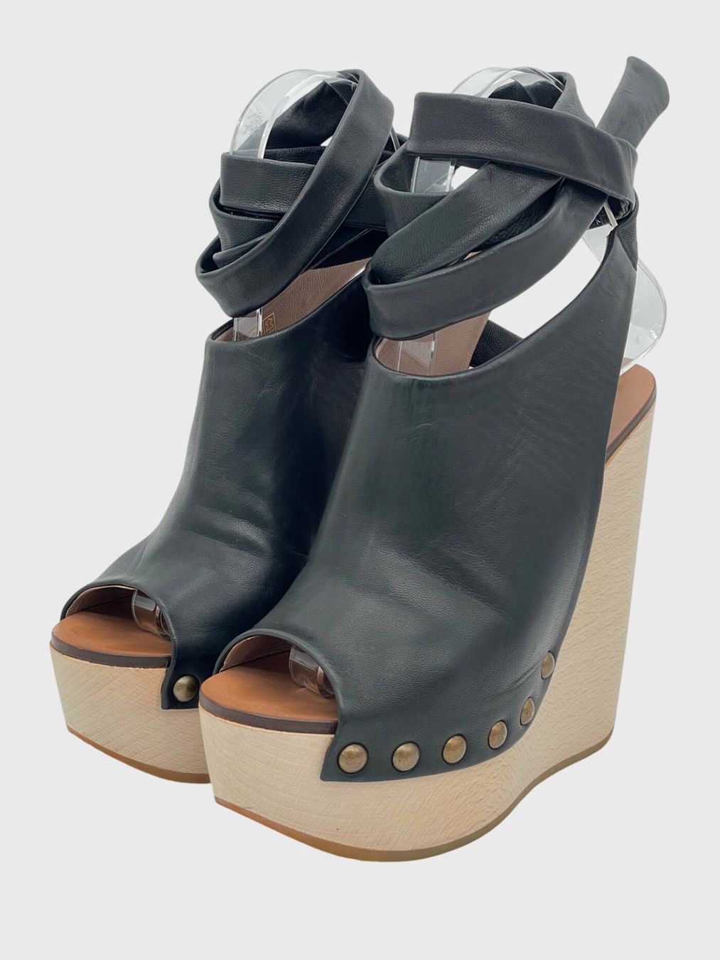 Chloé Scarpe da donna: Chloé Penelope Wedge Sandale mit Absatz EU 35.5 Schwarz – Nuovo (secondo la descrizione) da Zürich venduto da shoe_shop 2