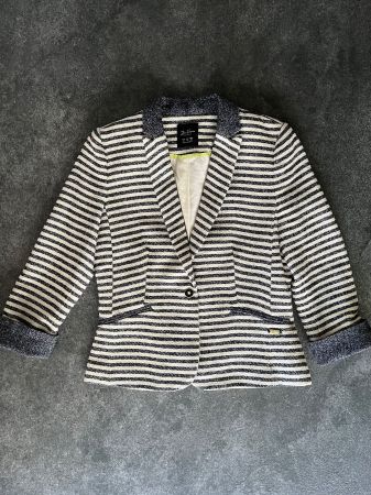 ZARA Damen-Blazer mit blau-weißen Streifen - Größe S