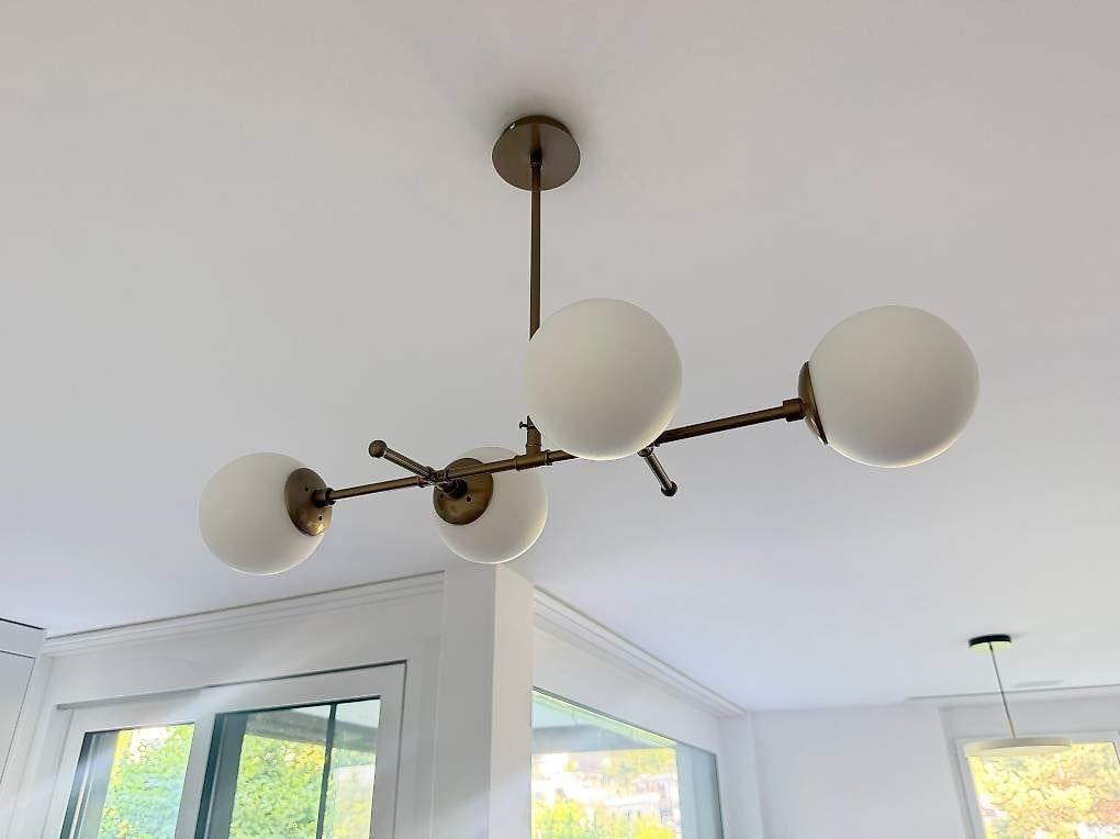 Lampadari & plafoniere: Design-Pendelleuchte 4-flammig, Messingoptik – Usato da Arlesheim venduto da ONANON