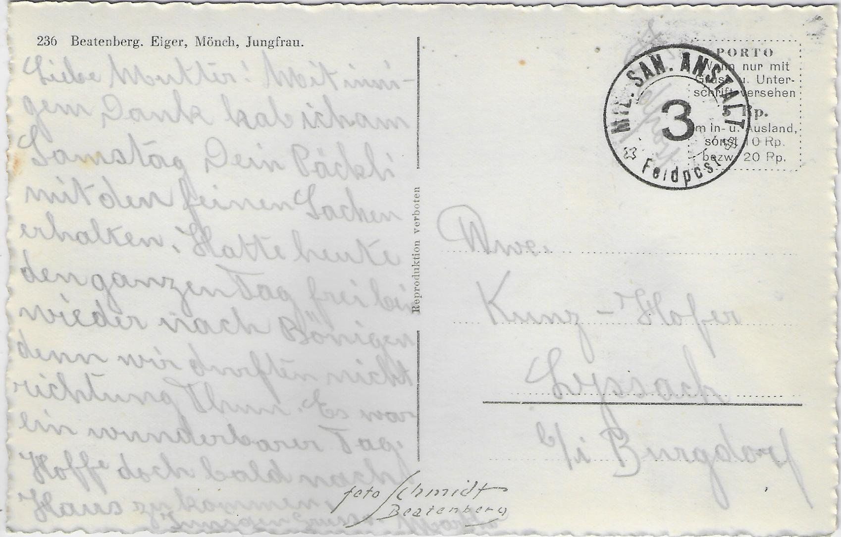 Cartes postales: Beatenberg - Eiger, Mönch u. Jungfrau – D'occasion à Ettingen par Kartenplanet 1