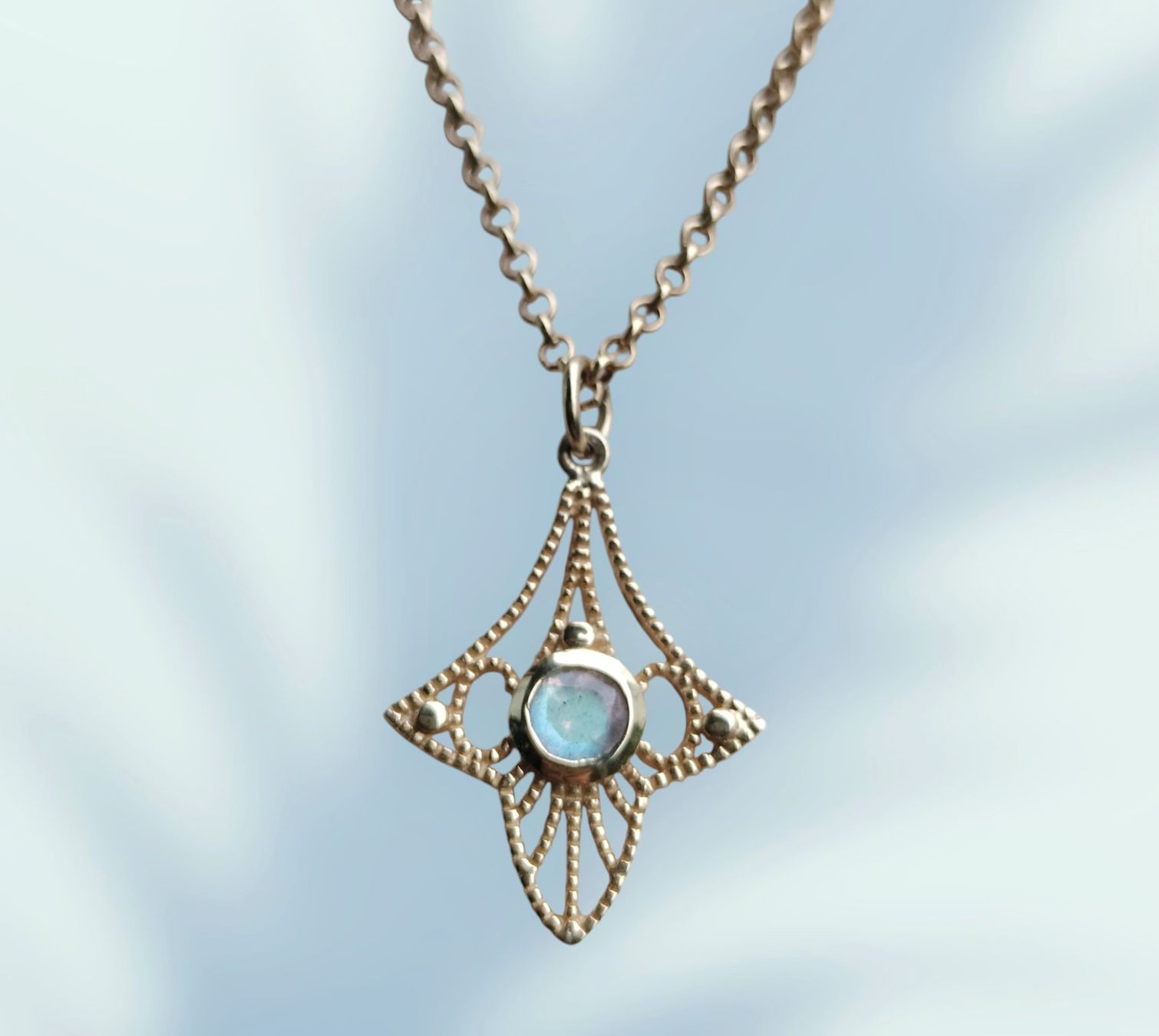 Catenine: Halskette Gold mit Labradorit Stein – Nuovo (secondo la descrizione) da Schwyz venduto da els_7cys 2