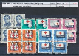 1963 Pro Patria, Viererblockjahrgang, gestempelt