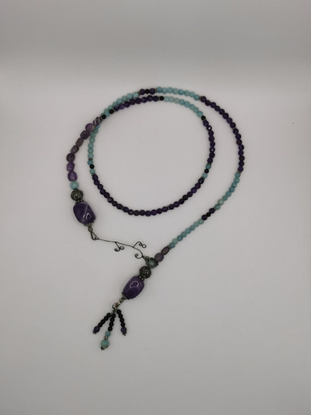 Ketten: Amazonit, Amethyst, Onyx, Silber Halskette, Boho Stil, Neu! – Neu und originalverpackt aus Oberglatt ZH von JulFul 4