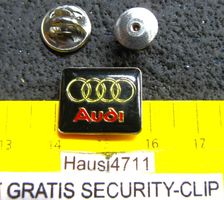 AUDI AUTO LOGO GLASIERT PIN MIT SECURITY-CLIP VINTAGE