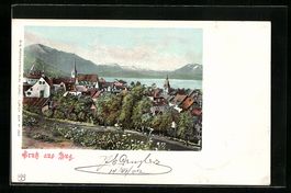 AK Zug, Teilansicht der Ortschaft, 1902