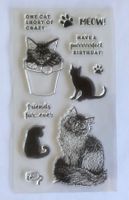 Clear Stamp Katze chat Katzen Silikon Stempel Silikonstempel