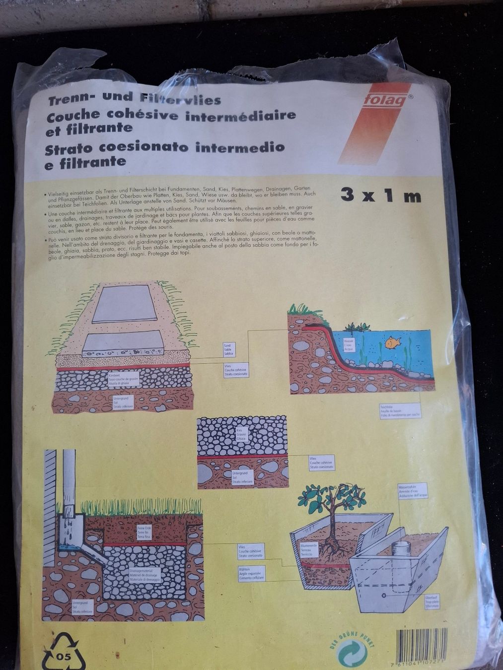 Piante & sementi: Trenn- und Filtervlies 3x1m neu – Usato da Schönholzerswilen venduto da clyde123