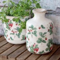 Chic Antique Vase "Fraises", Höhe 17,5 cm