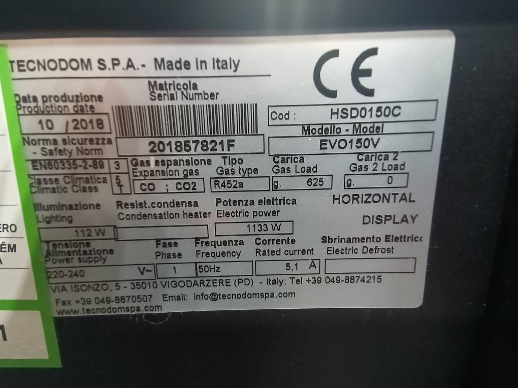 Vetrine: Vetrina refrigerata Tecnodom EVO150V – Usato da Solduno venduto da car_2r2s 1