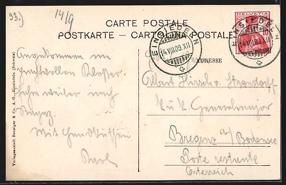 Cartoline postali: AK Einsiedeln, Das Kloster, Le Couvent – Usato da Berlin venduto da bartko-reher 1