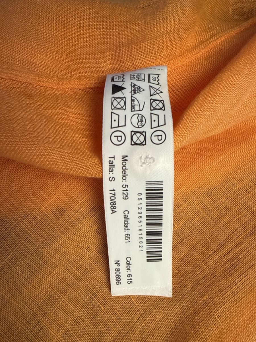 Massimo Dutti Camicette: Massimo Dutti Damen Bluse im Orange Leinen Grösse S – Usato da Brütten venduto da Bettina_07 2