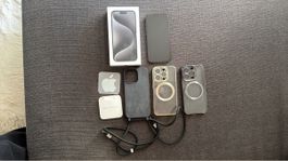Apple iPhone 15 Pro 128 GB mit 4 Schutzhüllen