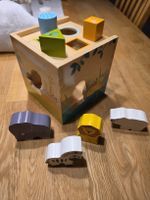 Motorikwürfel Holz mit Tierfiguren gebrauchter Zustand