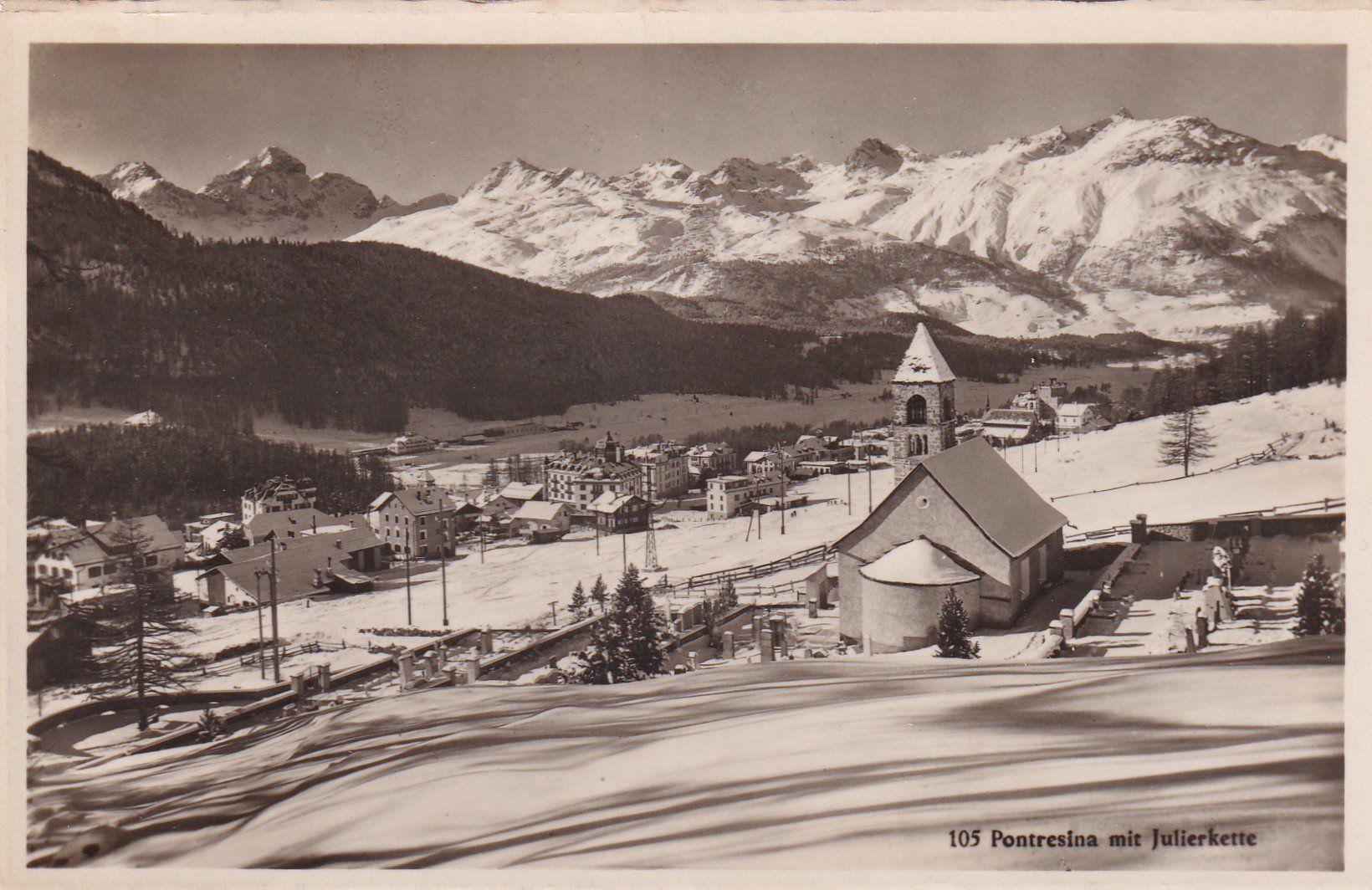 Cartoline postali: Pontresina mit Julierkette 1934 – Usato da Cormoret venduto da Pascalll2001