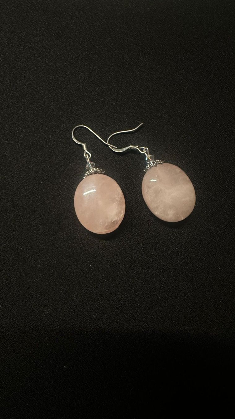 Orecchini pendenti & Orecchini a lobo: Boucles d'oreilles Quartz Rose véritable – Usato da Genève venduto da gvokiii