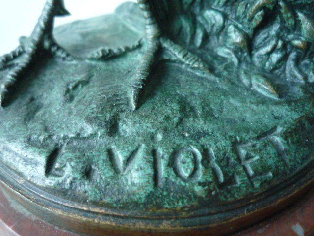 Statuette: Sculpture en bronze "coq" - Bronzestatue "Hahn" – Usato da Cortaillod venduto da Matteo18 1