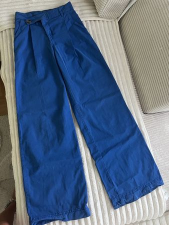 ZARA HOSEN KÖNIGSBLAU WIDE LEG GR XS