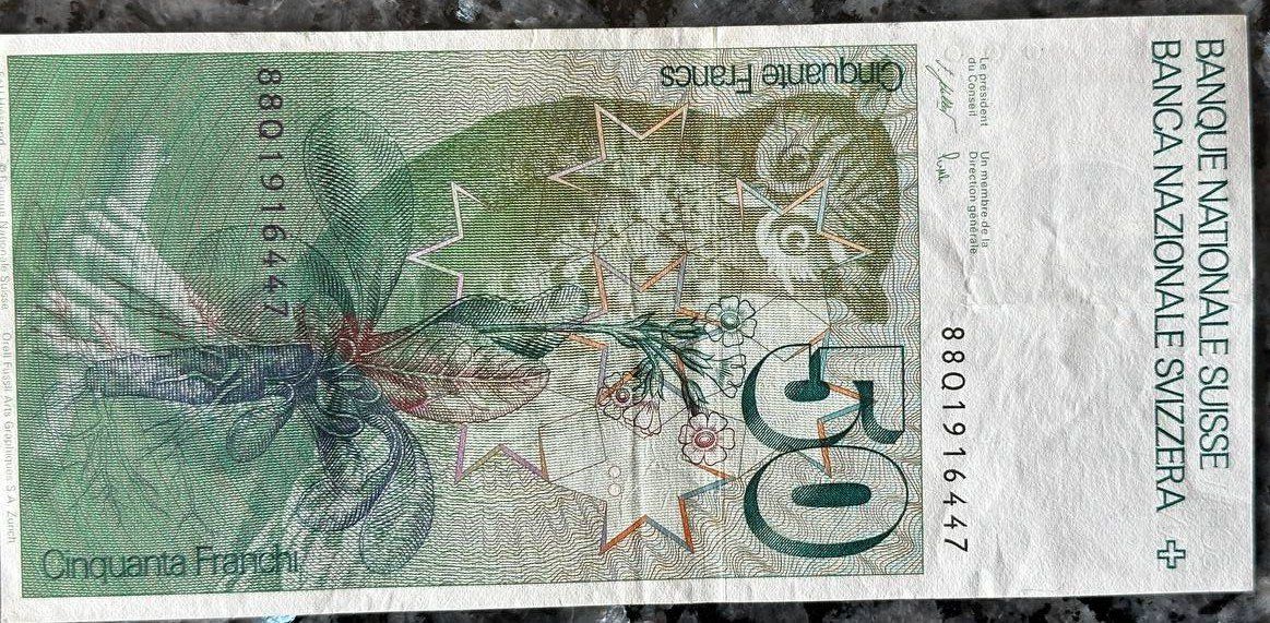 Banconote: Schweizer Banknote - 50 Franken Note – Usato da Beringen venduto da Mantafisch1 1